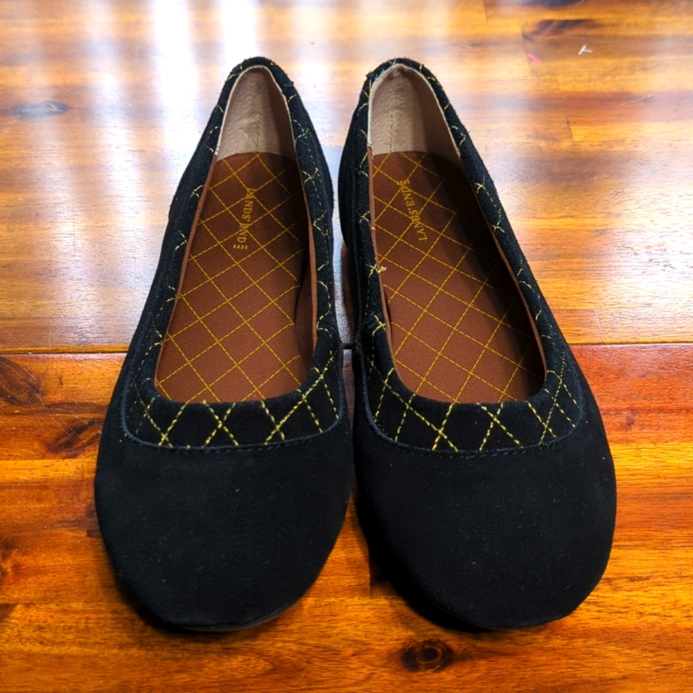 Lands' End women black slip on shoes size 9M